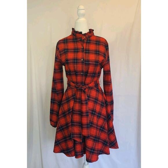 New Kiel James Patrick Cozy Cabin Cotton Flannel Dress S